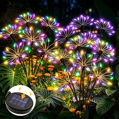 Lampe Solaire Feu d'Artifice Décorative pour Jardin
