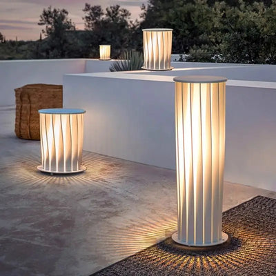 Lampe Solaire de Colonne sur Pied d'Extérieur