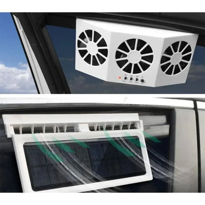 Ventilateur Solaire de Vitre pour Voiture Rechargeable USB