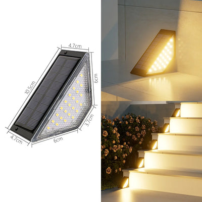 Lampe Solaire d'Escalier Triangulaire 12 Lumens, Sans Câblage