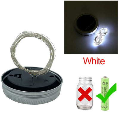 Guirlande Solaire Couvercle Bocal LED Étanche Fée Jardin