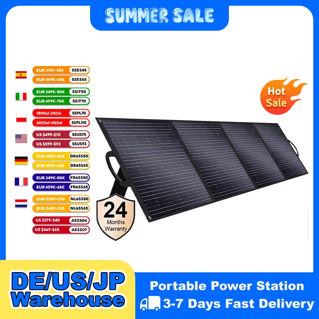 Panneau Solaire Pliable Portable 200W Rechargeable
