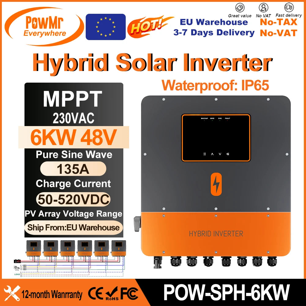 Onduleur Hybride Solaire 6 kW 48V MPPT