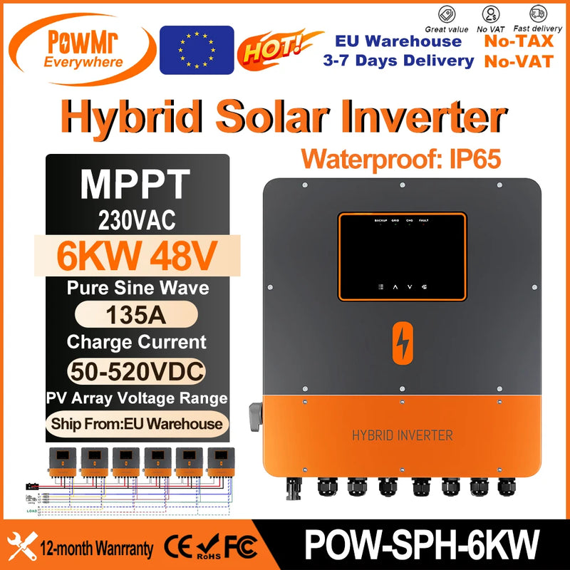 Onduleur Hybride Solaire 6 kW 48V MPPT - vue 6