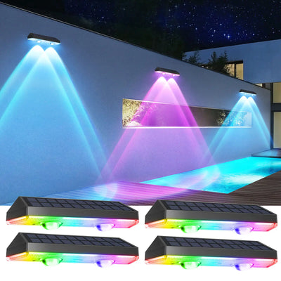 Applique Solaire Murale RGB Blanc Chaud LED IP65 Clôture