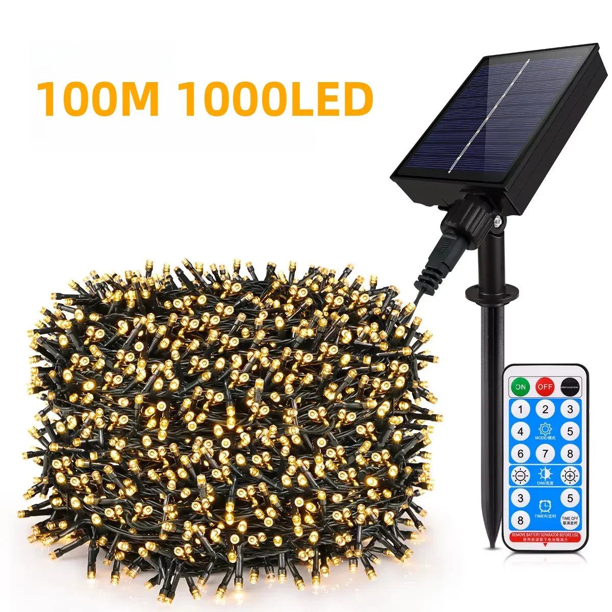 Guirlande solaire extérieure LED étanche pour jardin