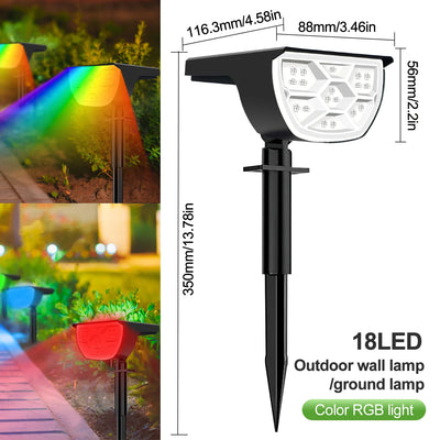Projecteur Solaire LED Paysage 3 Modes Jardin Cour