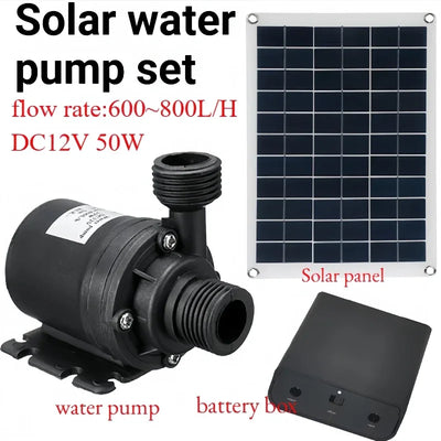 Pompe Solaire Submersible 800 L/h 500W 12V Bassin Fontaine