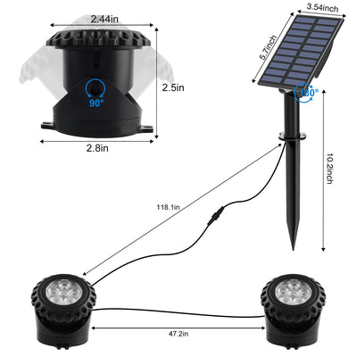 Spot Solaire RGB Sous-Marin IP68 Étanche Piscine Jardin