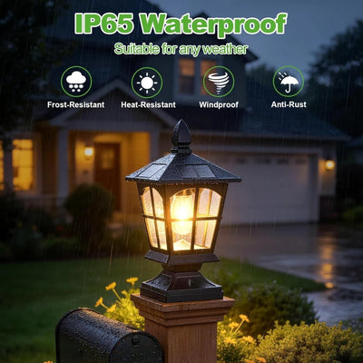 Lampe Solaire Extérieur pour Pilier de Portail et Poteau