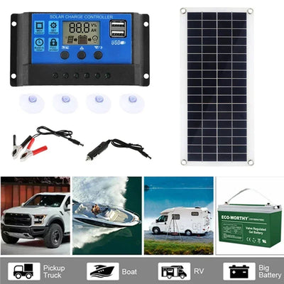 Panneau Solaire 12V Monocristallin avec Contrôleur