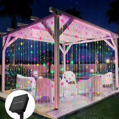 Guirlande Solaire 3x3 m 300 LED 8 Modes Noël et Halloween
