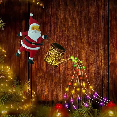 Lanterne Solaire Père Noël Arrosoir Multicolore