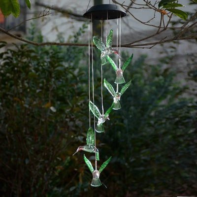 Carillon Solaire Colibri Lumineux Étanche pour Jardin