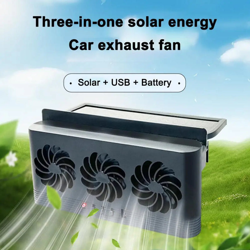 Ventilateur Solaire de Vitre à 3 Sorties d'Air