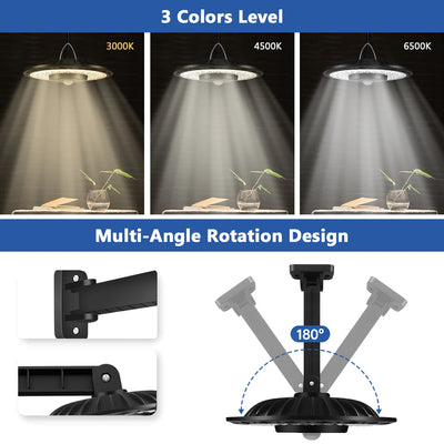 Lampe Solaire LED Télécommande Détecteur Mouvement IP65 Extérieur