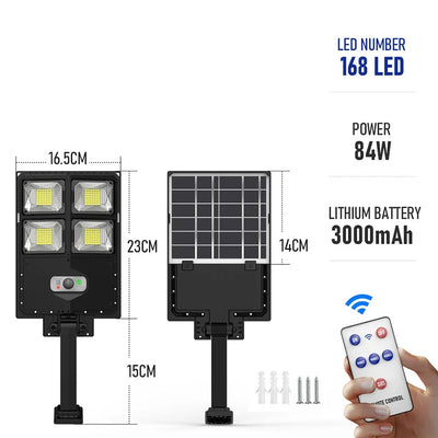 Réverbère Solaire LED Multi-Têtes Capteur Mouvement