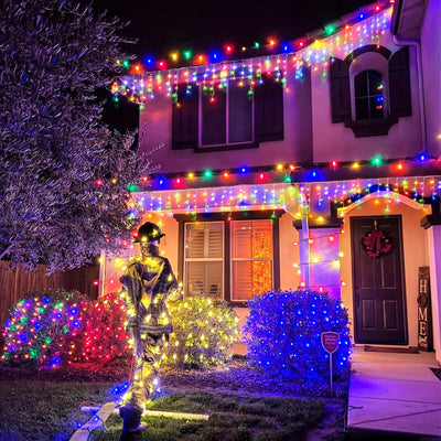 Rideau Solaire Lumineux Étanche Noël Fenêtre et Avant-Toit