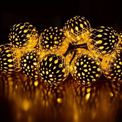 Guirlande Solaire Extérieur Boules Marocaines 20 à 50 LED