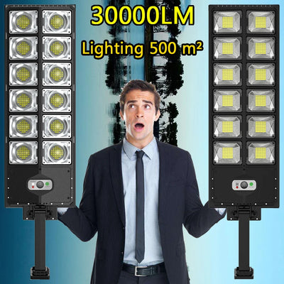 Réverbère Solaire LED Multi-Têtes Capteur Mouvement