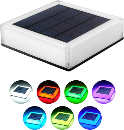 Lampe Solaire Extérieur Décorative Tête de Colonne RVB 7 Couleurs