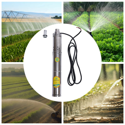 Pompe à Eau Solaire Submersible Puits Profond 370W Inox