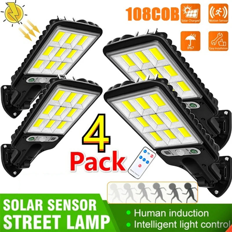Lot de Lampes Solaires Extérieures Détecteur de Mouvement avec Télécommande