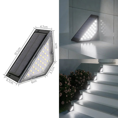 Lampe Solaire d'Escalier Triangulaire 12 Lumens, Sans Câblage