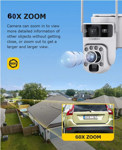 Caméra de Surveillance Solaire INQMEGA 4G 12MP Zoom Optique 60X