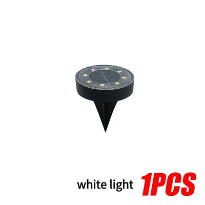 Spot Solaire Enterré LED Disque Étanche Jardin Pont Pelouse