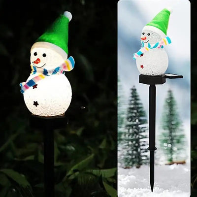 Piquet Solaire Bonhomme de Neige 62 LED Étanche Noël