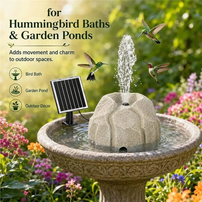 Fontaine Solaire Rocher 7 W Effet Pierre pour Jardin