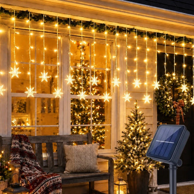 Lampe Solaire Flocon de Neige Étanche Décoration de Noël