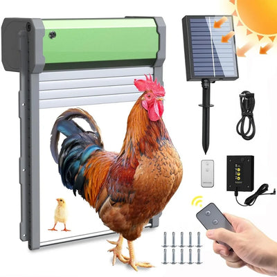 Porte Automatique de Poulailler Solaire Pivotante pour Élevage