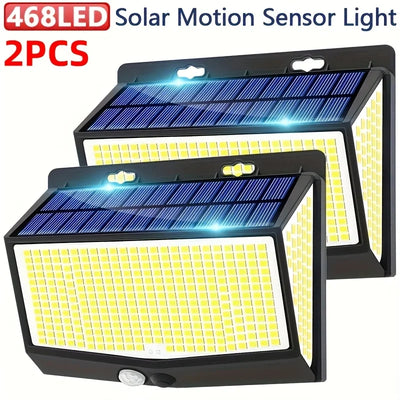 Applique Murale Solaire Extérieur 468 LED Détecteur de Mouvement