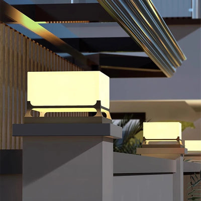 Lampe Solaire Pilier Portail Cube Décorative Extérieur