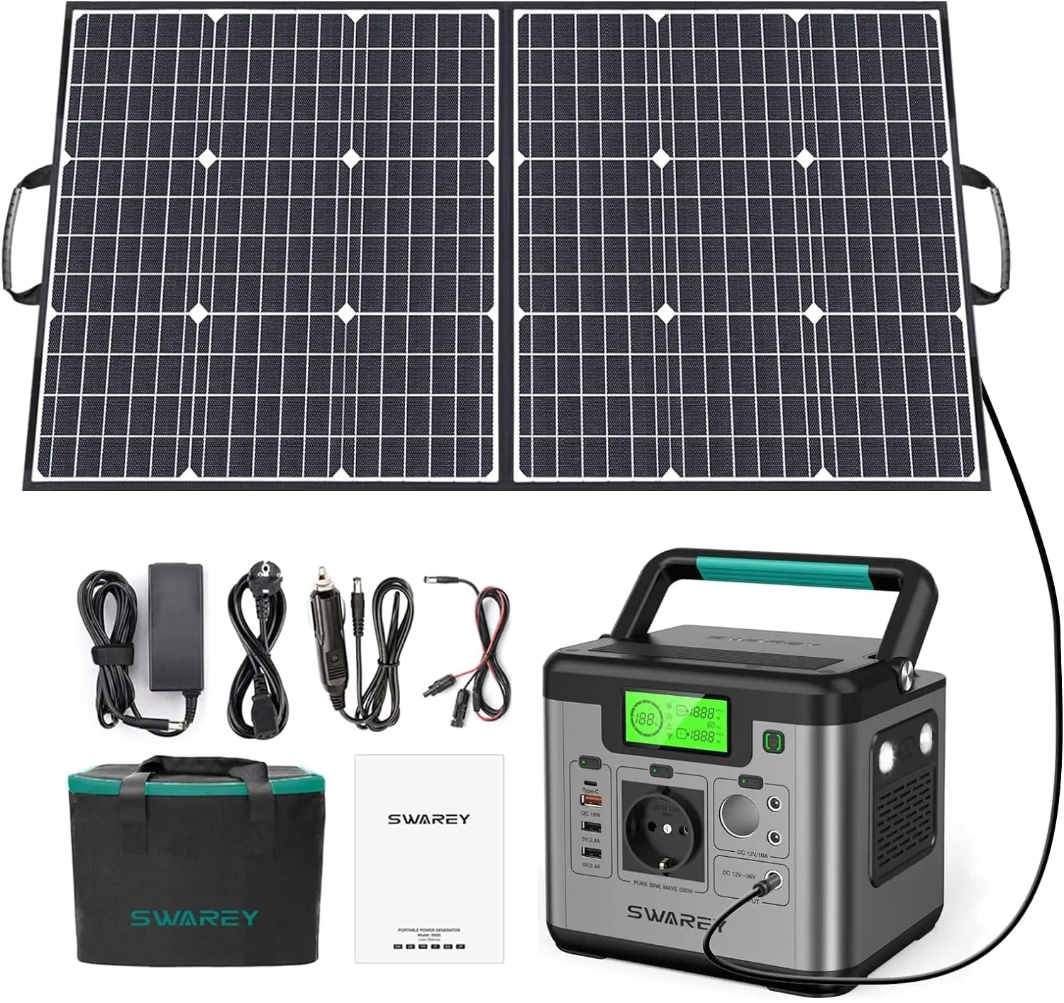 Générateur Solaire Portable 500W 518Wh