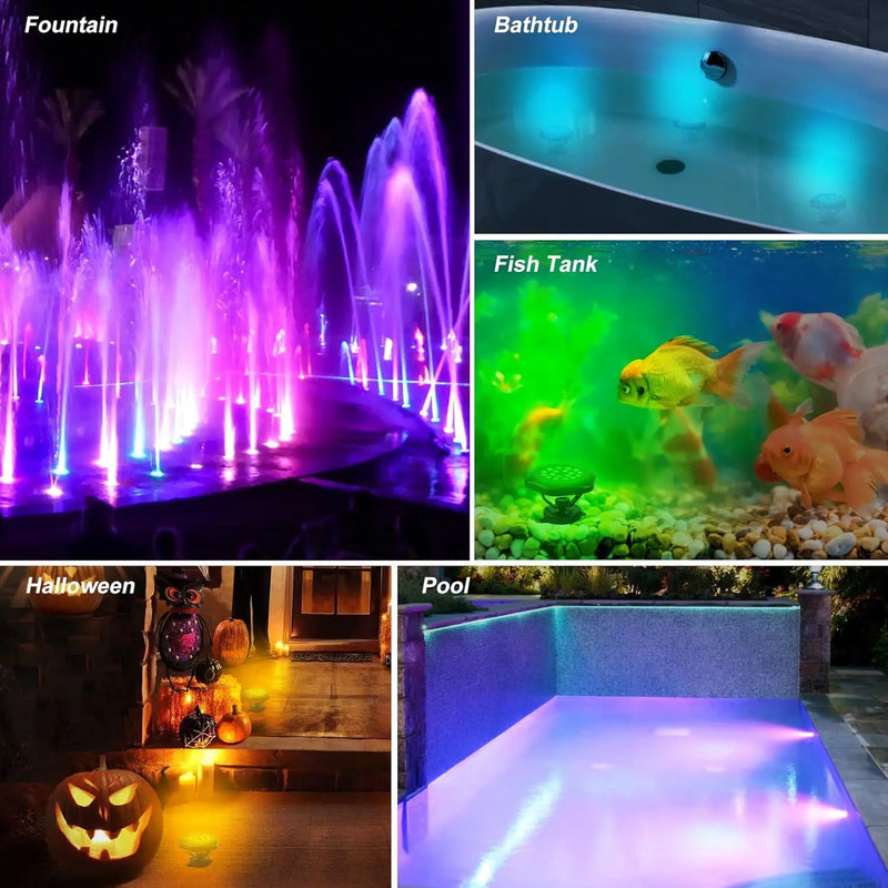 Projecteur Solaire Submersible Bassin Piscine RGB IP68