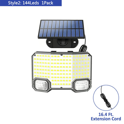 Lampe Solaire Murale 144 LED Double Capteur IP65 Jardin
