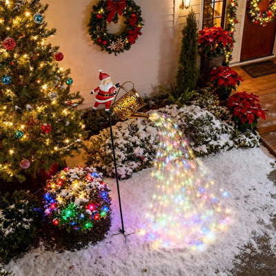 Lampe Solaire Père Noël Pomme de Douche Décorative Jardin