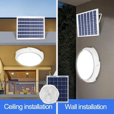 Lampe Solaire Intérieur Plafonnier Étanche avec Télécommande 25W et 60W