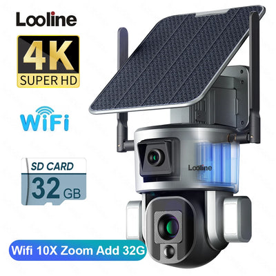 Caméra Surveillance Solaire PTZ 8MP 4G Wifi Étanche 4K Suivi