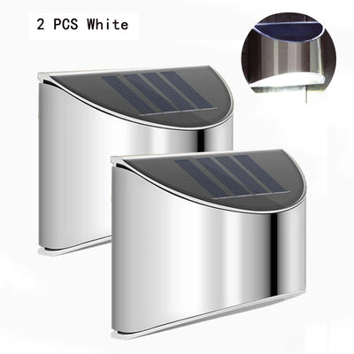 Lot de 2 Appliques Murales Solaires Extérieur Acier Inox