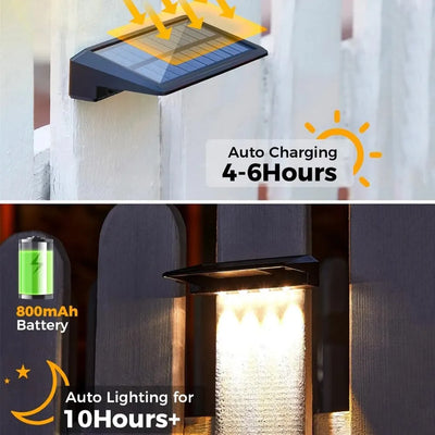 Lot de 2 Appliques Solaires de Clôture 4 LED