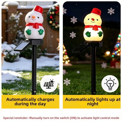 Lampe Solaire Noël Père Noël Sapin et Bonhomme de Neige