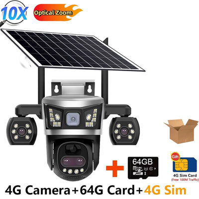 Camera Solaire 4G Exterieure Zoom 10x