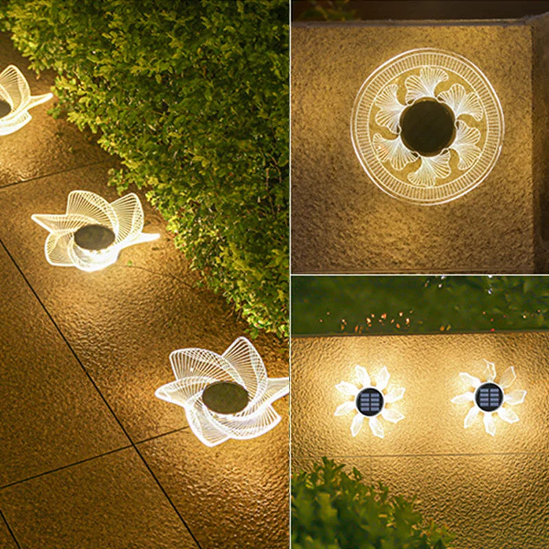 Spot solaire LED design fleur pour jardin