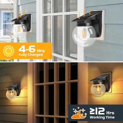 Applique Murale Solaire Ampoule E27 Amovible IP65 Jardin