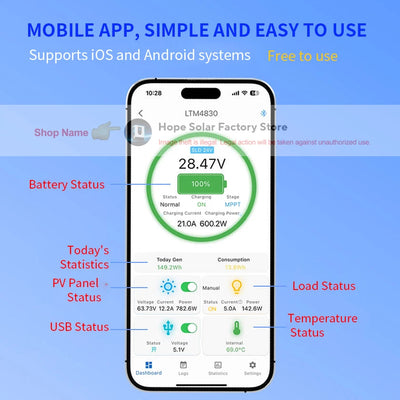 Régulateur de Charge Solaire MPPT 30A 40A 12V à 48V