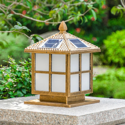 Borne Solaire LED Colonne de Jardin Étanche